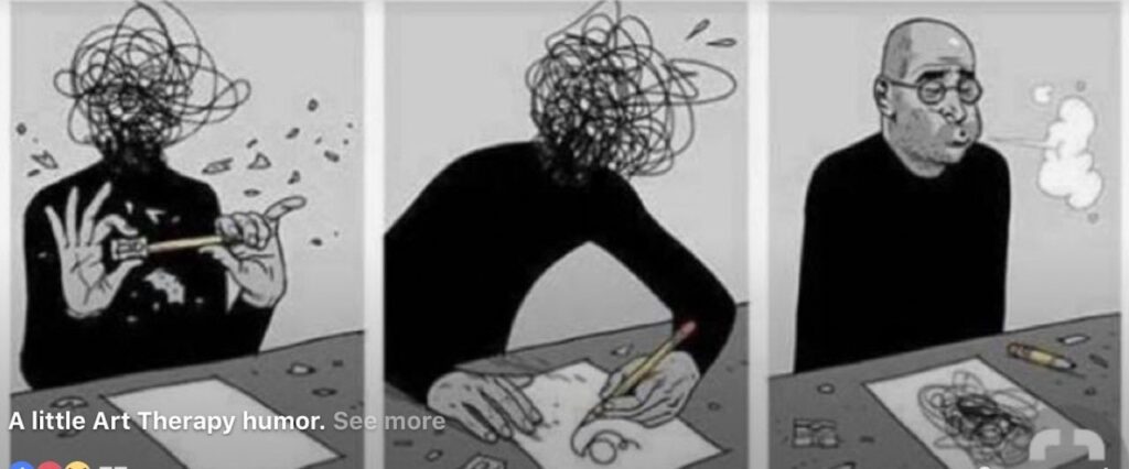 Original art-therapy illustration from the Visual Release Method programme